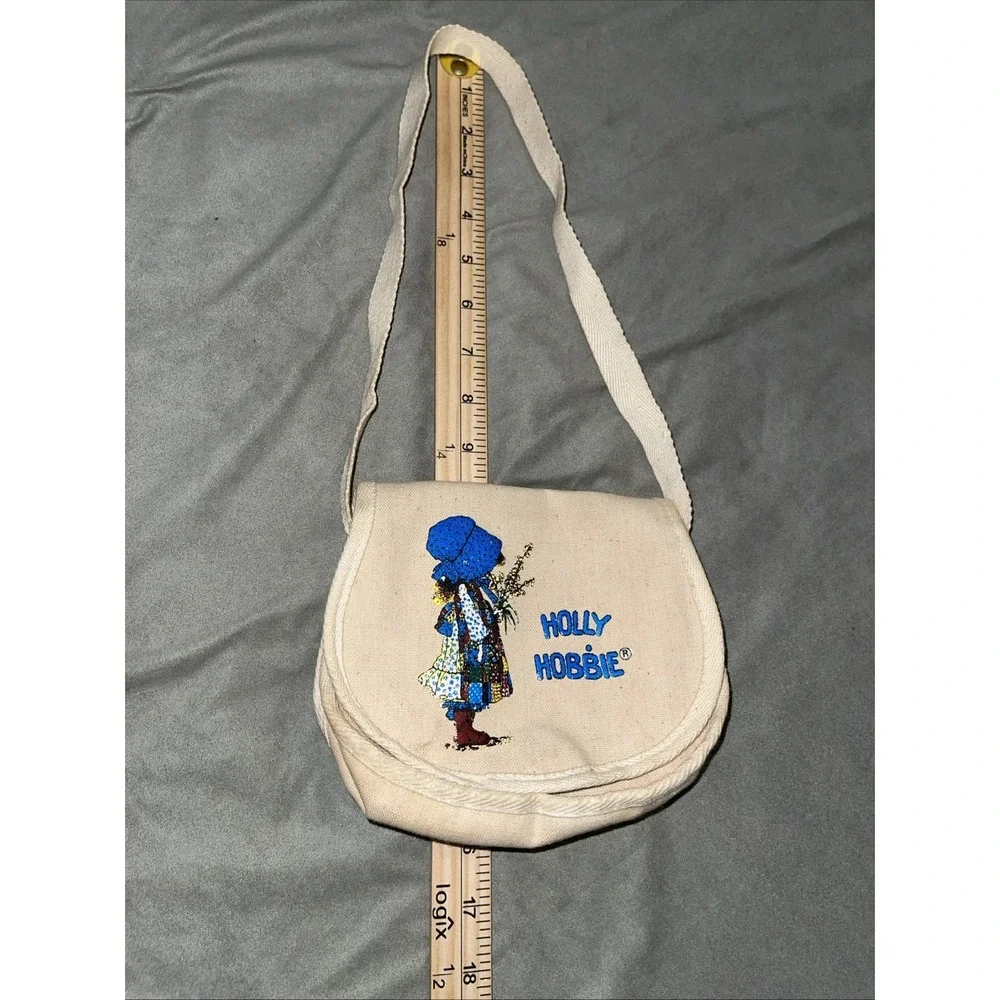 Vintage Holly Hobbie Canvas Shoulder Purse Snap Closure American Greetings 1970s